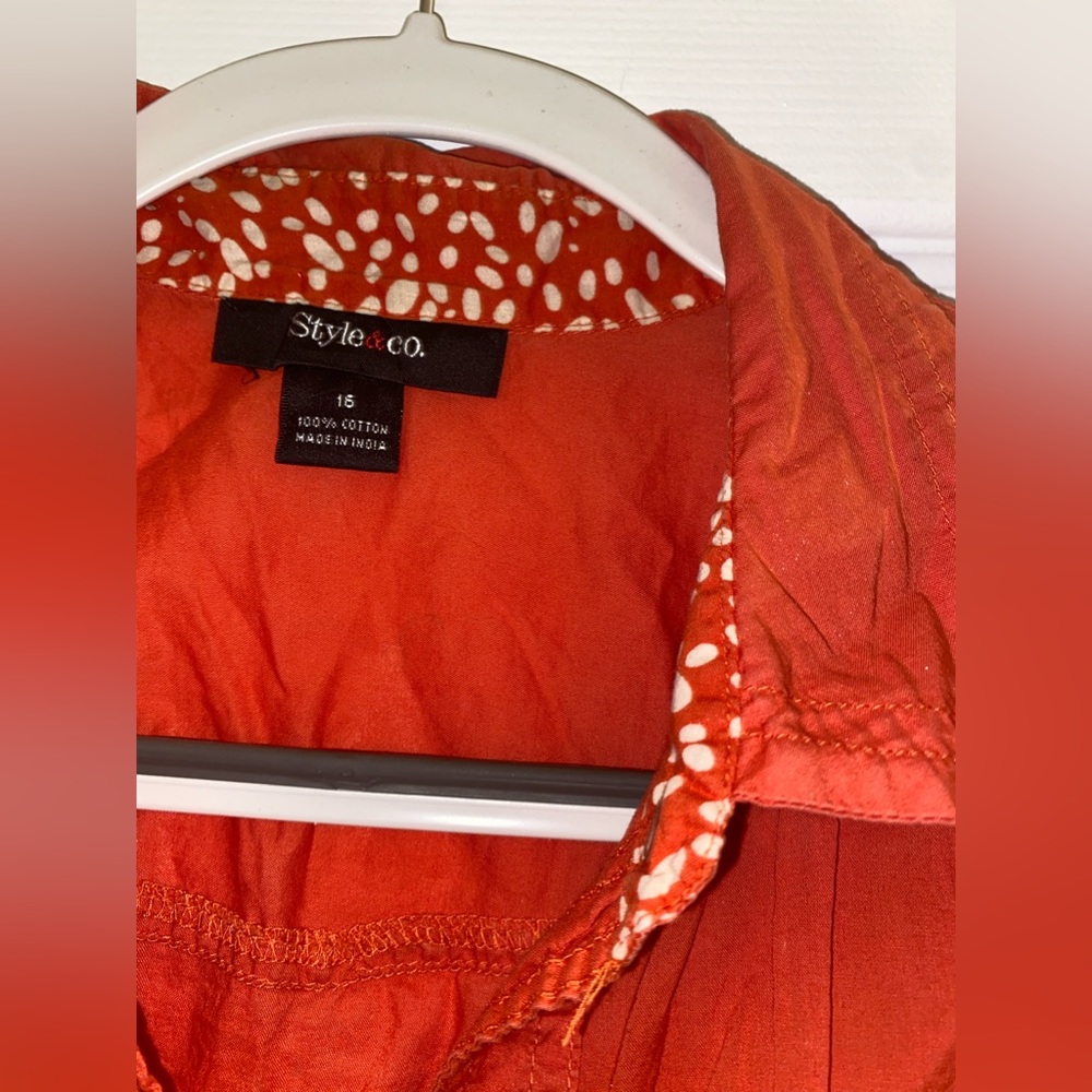 orange button down - Picture 4 of 4